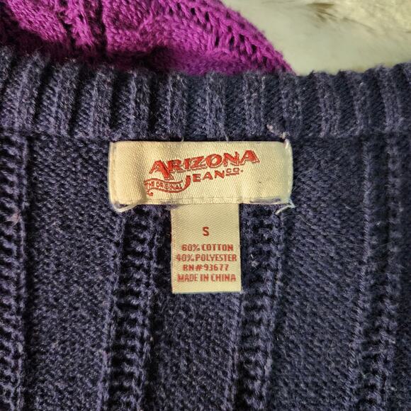 ARIZONA JEAN CO Super Stretchy Cable Knit V-Neck Sweater Bundle of 2 Size S - Picture 2 of 8